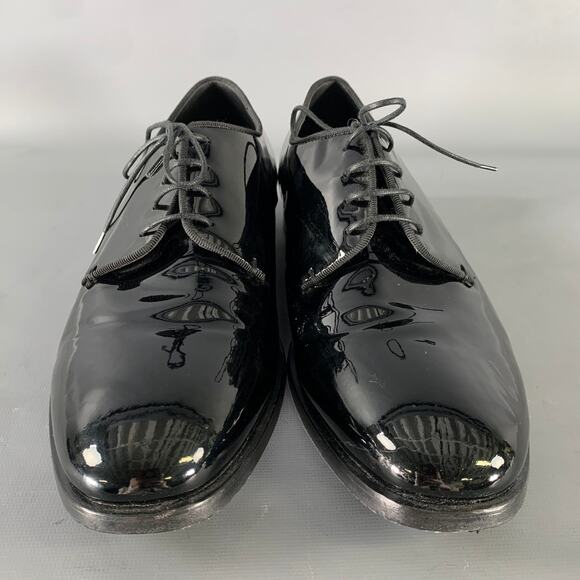 GIORGIO ARMANI Size 9.5 Black Leather Lace Up Shoes main image 9